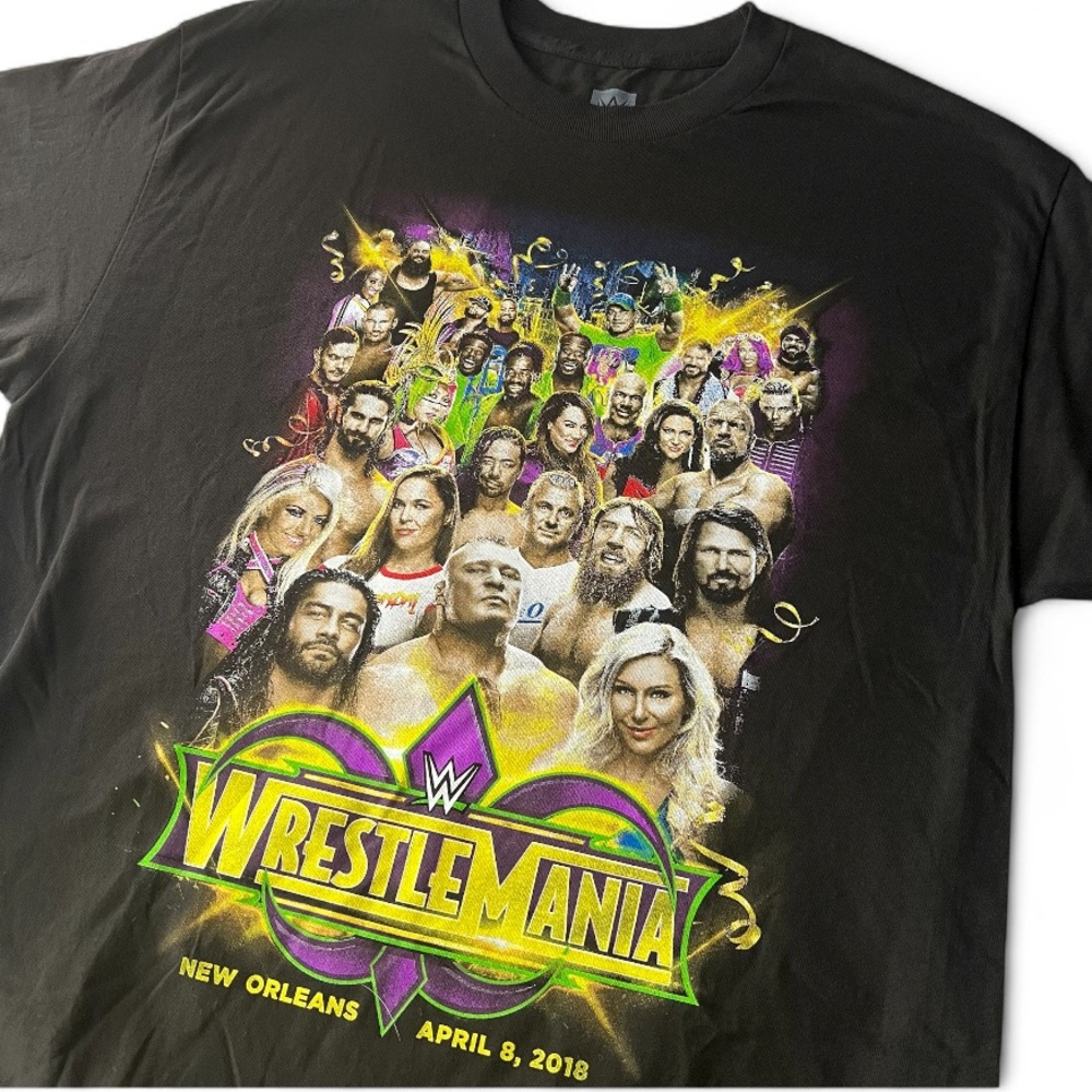 WWE Wrestlemania 34 April 2018 New Orleans Mens Large Graphic T-Shirt Authentic